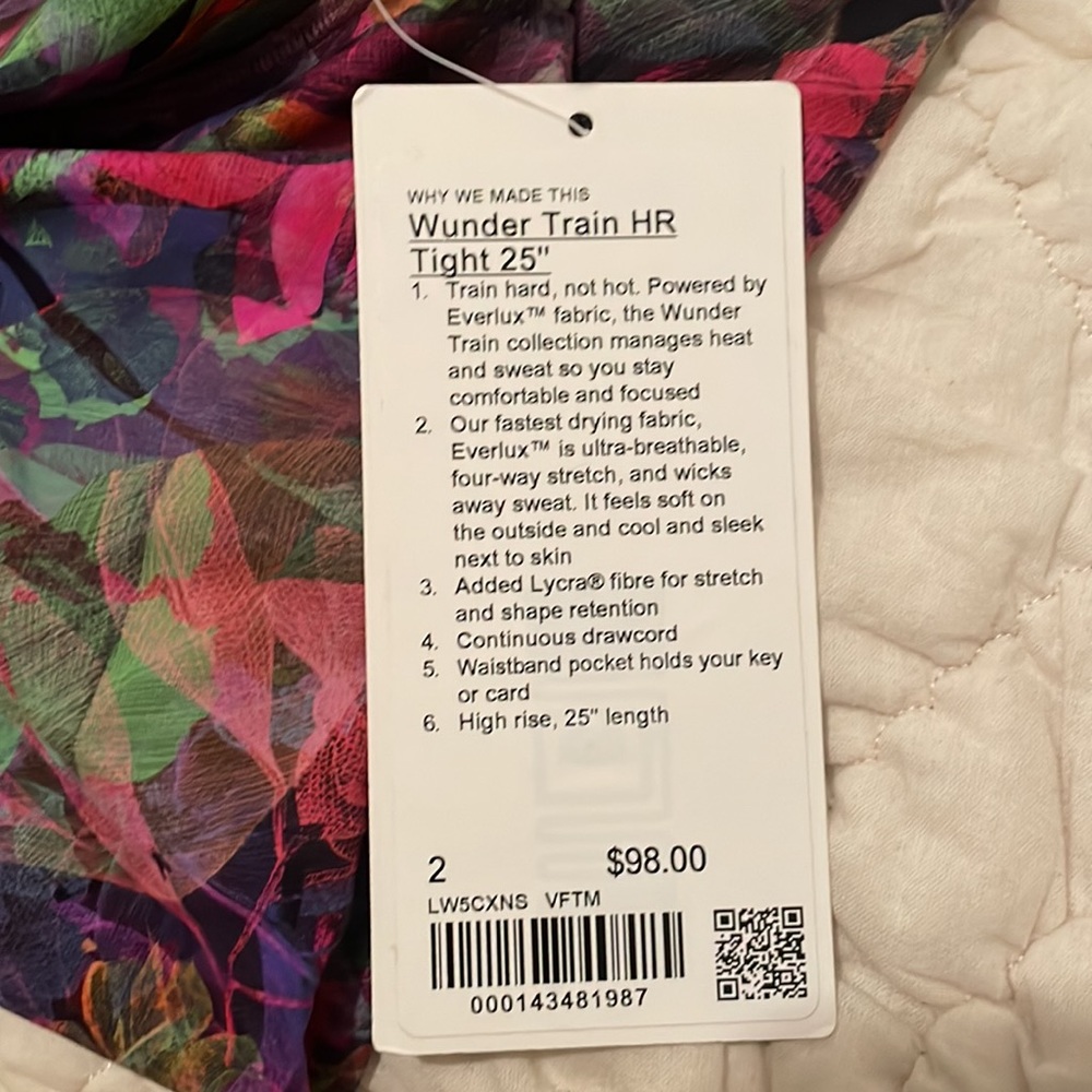Lululemon Wunder Train HR Tight 25” Size 2 - Picture 5 of 7